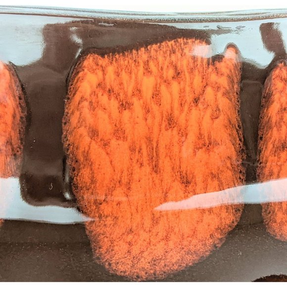 Vintage MCM Orange Lava Fire Ashtray | Large 1960s Porcelain California Pottery - Picture 8 of 10